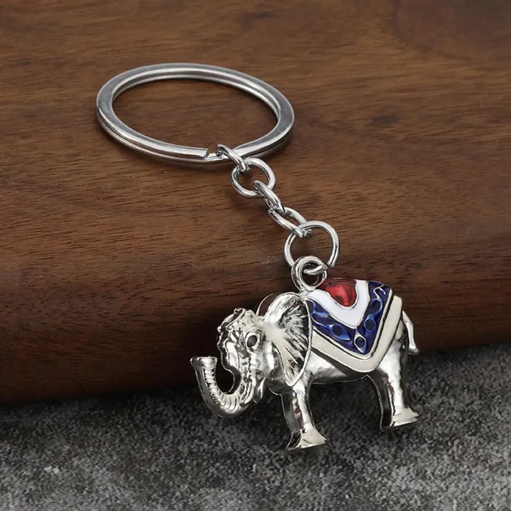 Elephant Keyring Decorative Backpack Charm Zinc Alloy Elephant Keychain Car Key Ring Holder Handbag Backpack Charm for Men