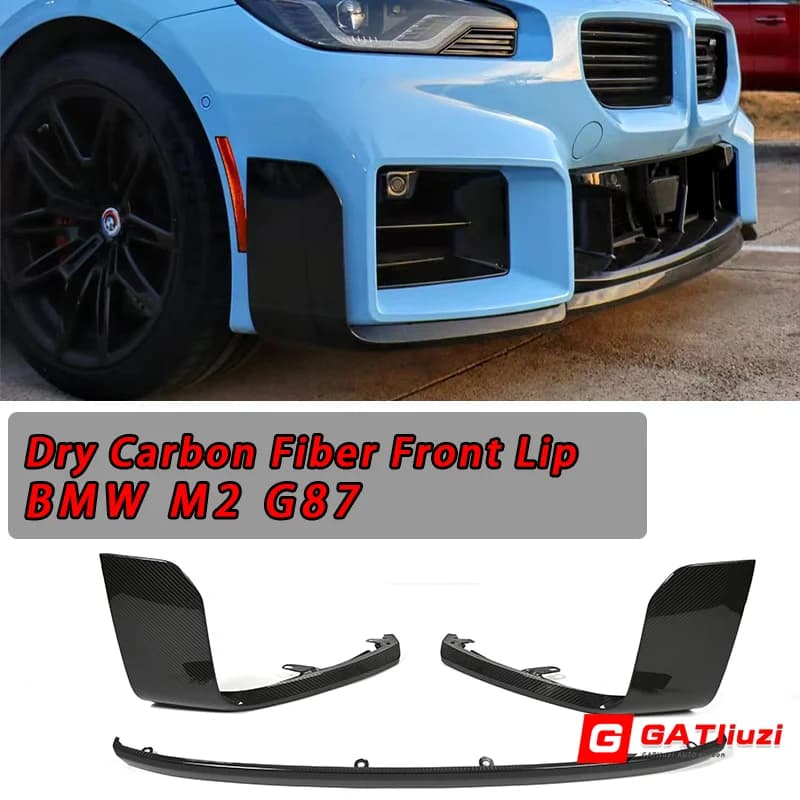 Per BMW G87M2 Labbro anteriore a secco in fibra di carbonio stile MP Paraurti anteriore Spoiler inferiore Splitter Diffusore Labbro