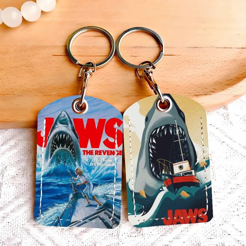 Movie Jaws Porta carte Portachiavi Portachiavi Serratura per porta Custodia protettiva per accesso per regalo di sicurezza