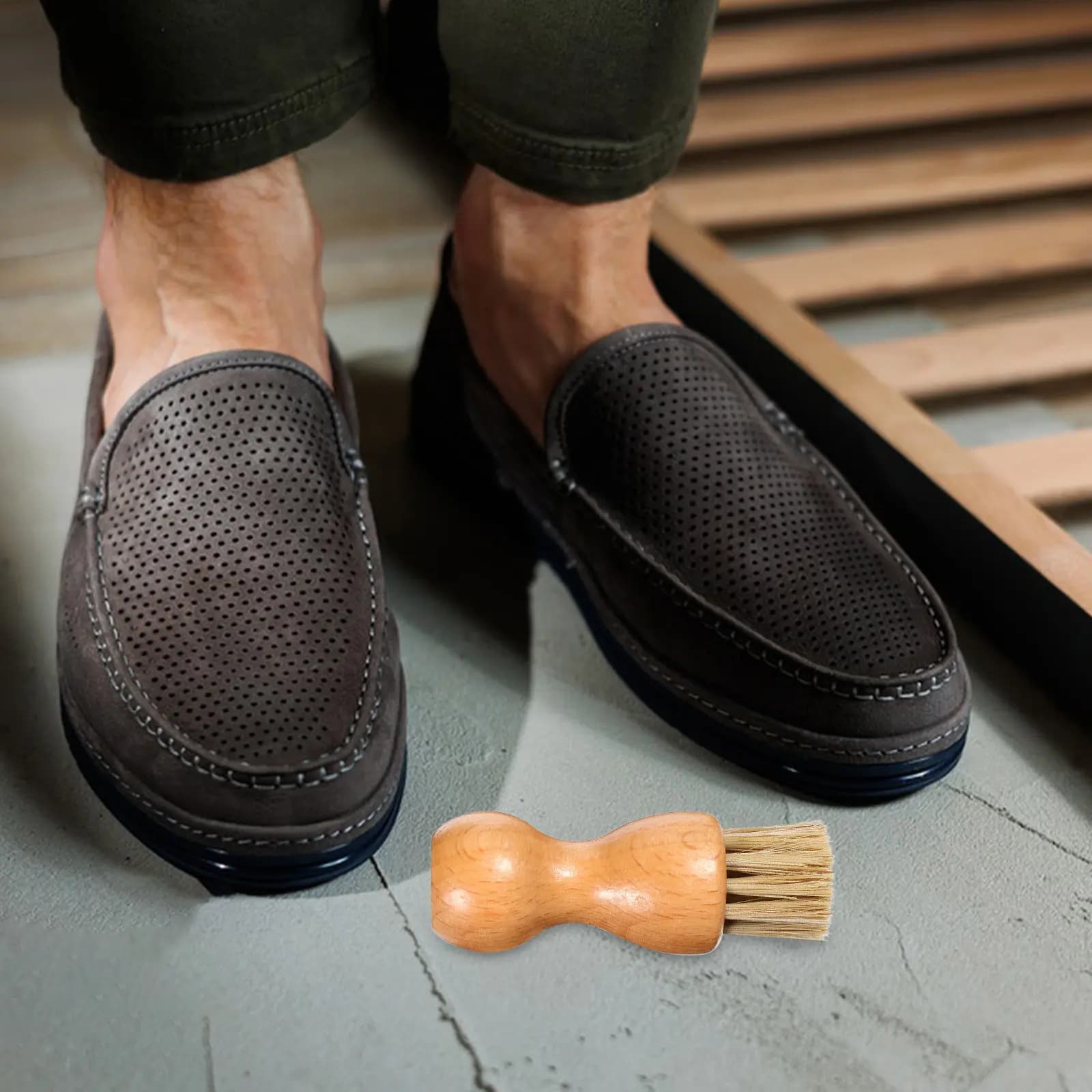 2 Spazzole Morbide per Lucidare le Scarpe, Strumento Compatto per Pulizia, Setole Non Dannose, Multiuso per Borse e Cinture