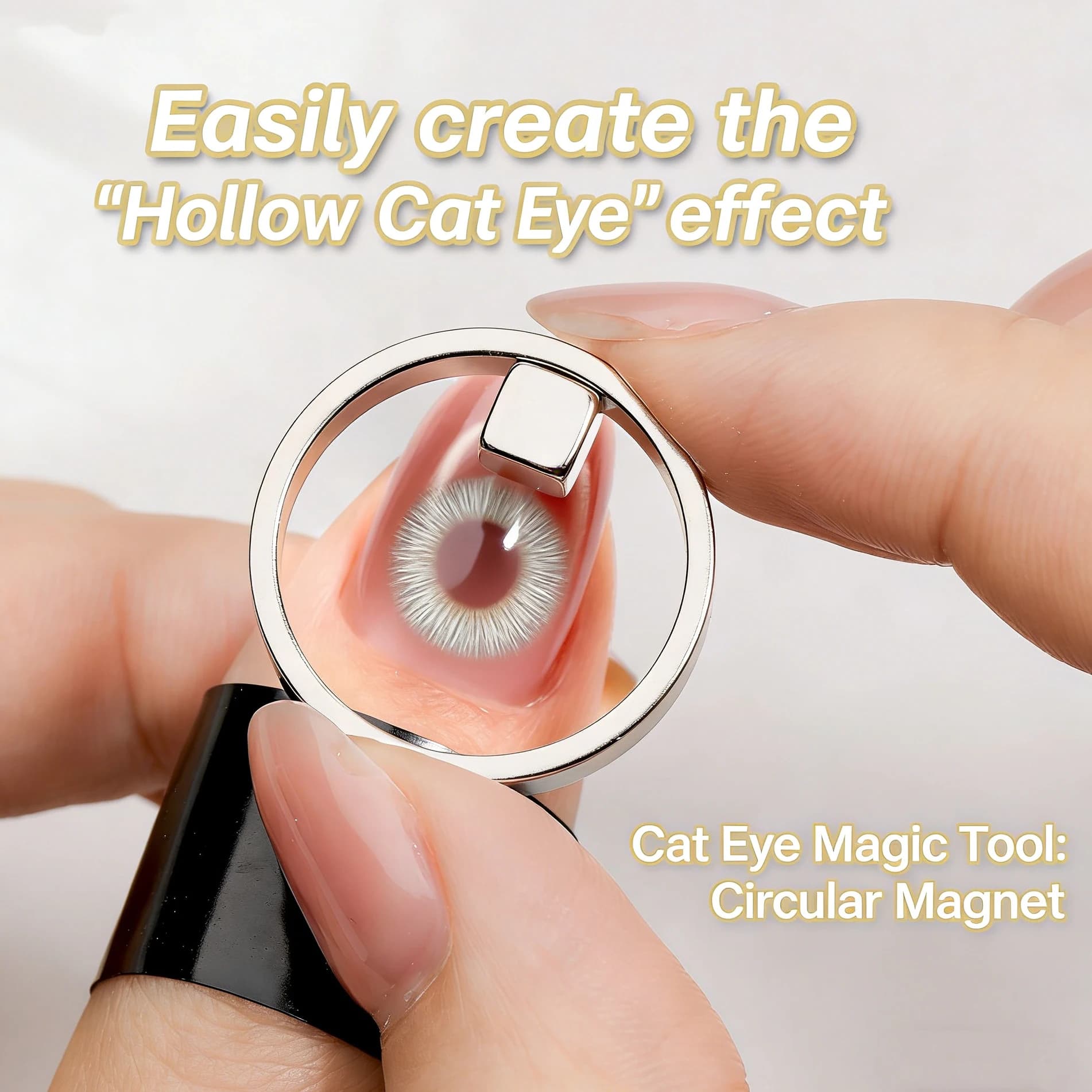 1 pcs Circular Magnet Cable Effet Black Hole Shape Cat Eye for Gel Nail Polish, Nail Magnetic Ring, Manicure Tools