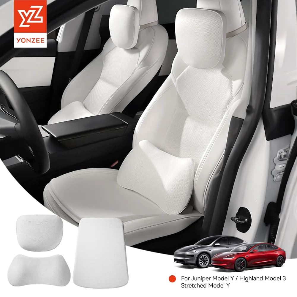 YZ For Tesla Model YL Y 3 Highland Juniper Neck Pillow Soft Memory Waist Soft Seat Cushion Headrest High-Quality Lumbar Support