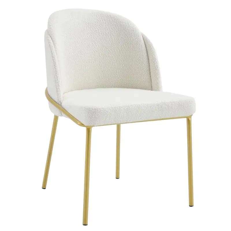 Set di 2 sedie da pranzo, seduta bianca, gambe marroni - stile moderno per casa o ufficio
