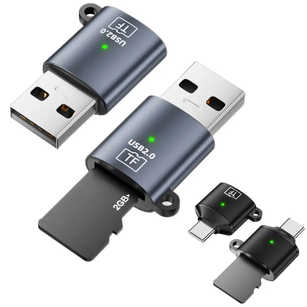 480Mbps USB-A to TF Card Converter High Speed Plug and Play USB-C to TF Card Reader Mini Portable Memory Card Adapter