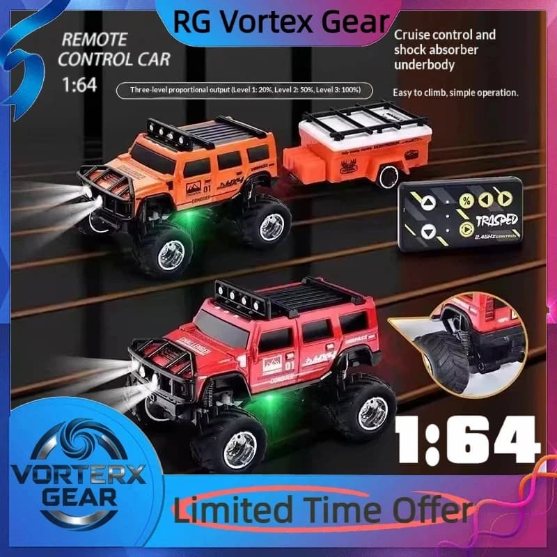 【in stock】Hot 1:64 Remote Control Off-Road Vehicle Mini Alloy Vehicle Bluetooth Remote Control Car Light Pocket Boy Toy Gift