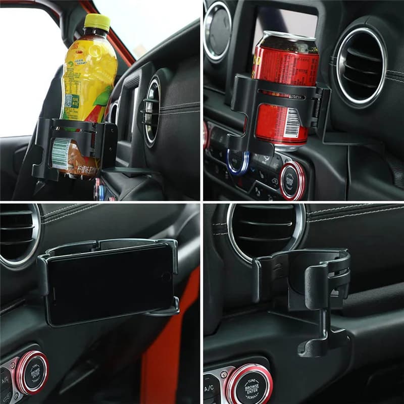 Per Jeep Wrangler TJ JK JL JT Rubicon Unlimite 1997+ Auto 2 in 1 Bolt-on Staffa di supporto Organizzatore Tazza Bottiglia di telefono Portabevande