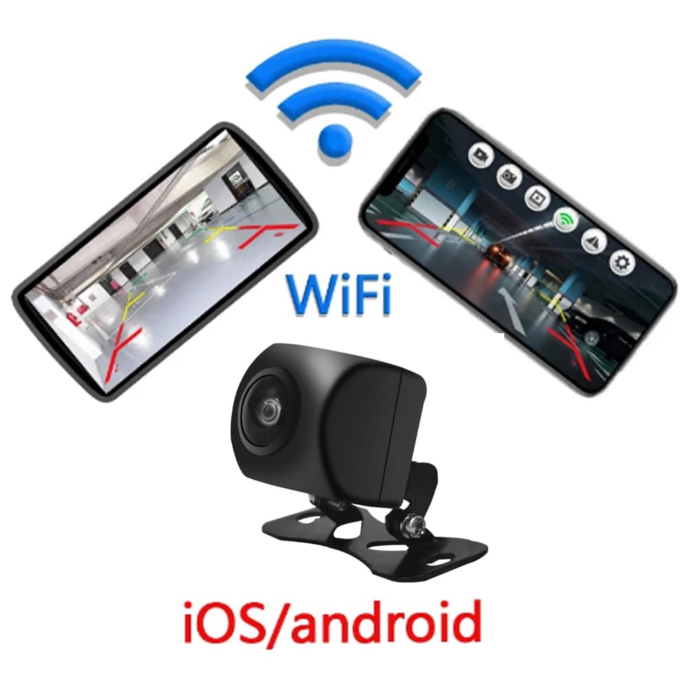 Telecamera posteriore universale per auto wireless AHD 1080P Wifi Visione notturna anteriore Impermeabile IP67 Retromarcia per APP 2 Din Android IOS