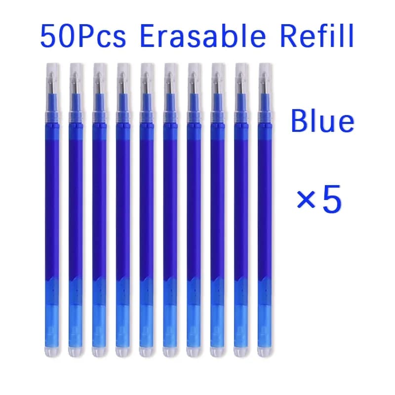 50 Pz/set 0.7mm Penna Cancellabile Asta di Ricarica Penna Gel Cancellabile Magica Blu Inchiostro Nero 8 Colori Ufficio di Cancelleria di Scrittura forniture
