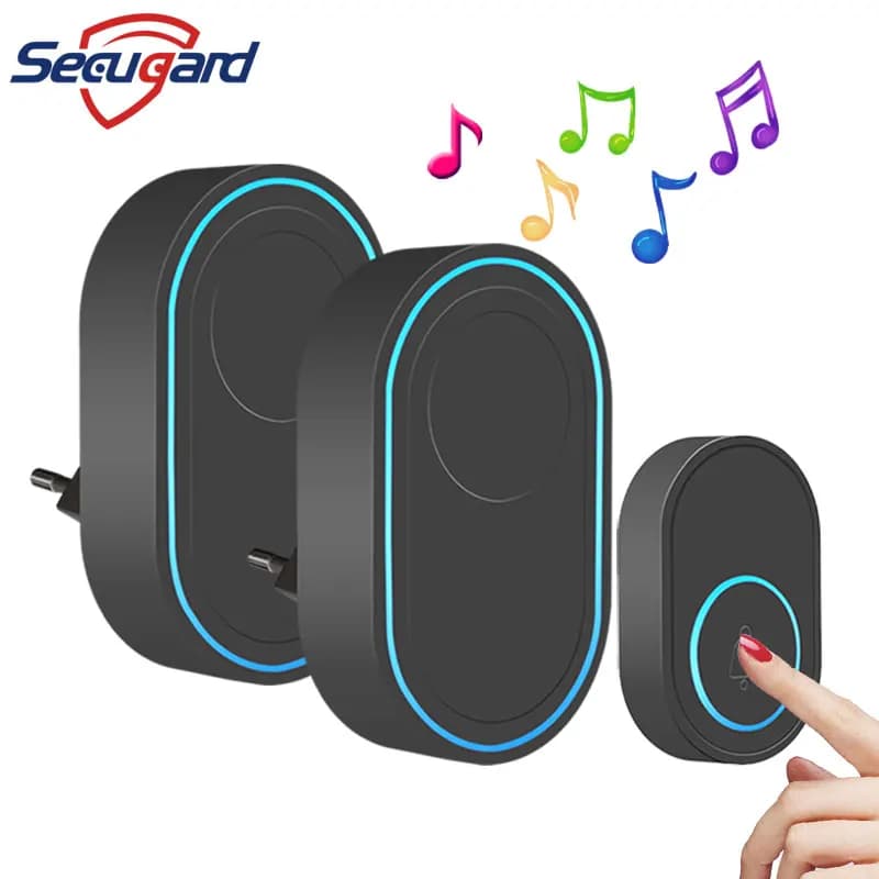 Campanello senza fili Anello di benvenuto esterno Campanello per porta Musica Melody Ricorda Allarme di sicurezza domestica intelligente Spina UE UK US