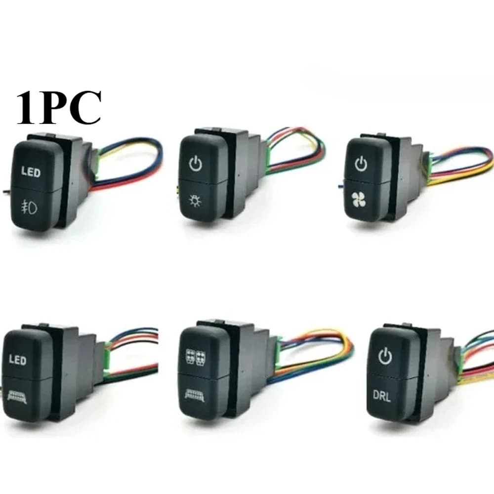 1PC Auto Doppio Interruttore LED DRL Accensione/spegnimento Radar Fendinebbia Interruttore Pulsante con filo Misura Per Mitsubishi Pajero Triton ASX Lancer