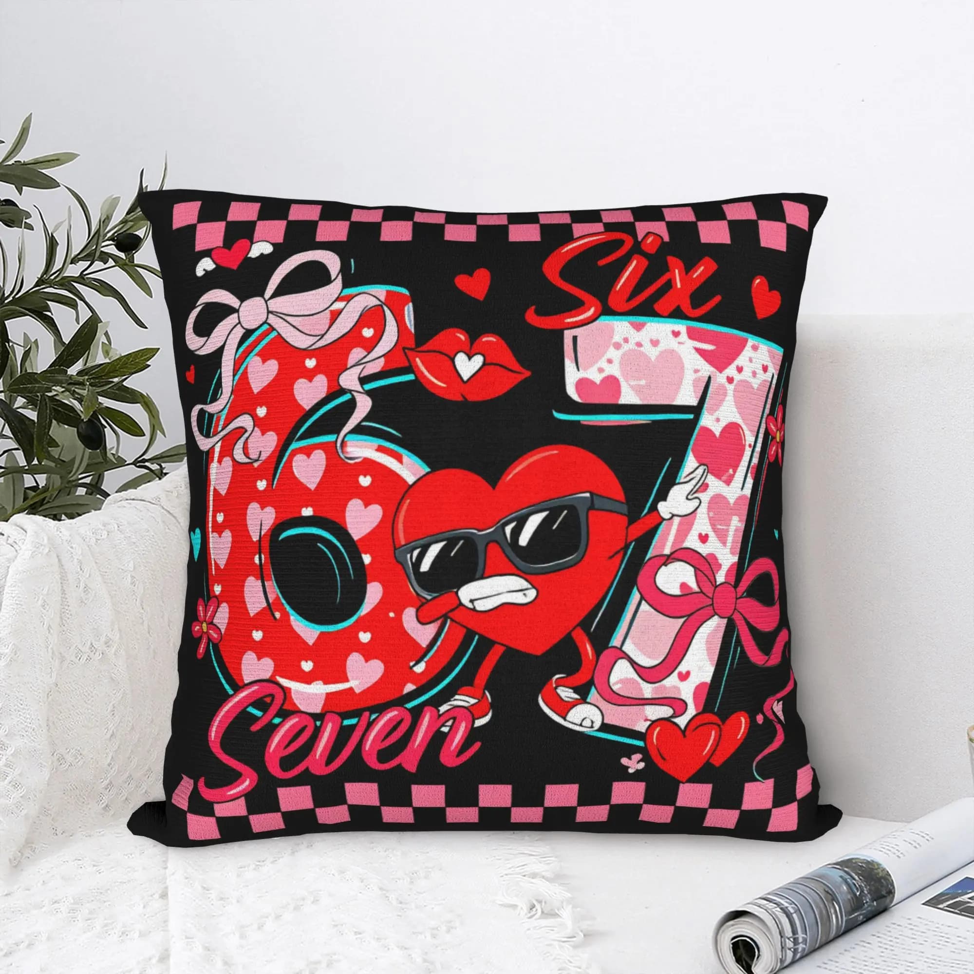 Valentine's Day 6 7 Meme Pillow Cover Fashion Pillow Case For Chair Sofa Home Decor Print Pillowcases Gift