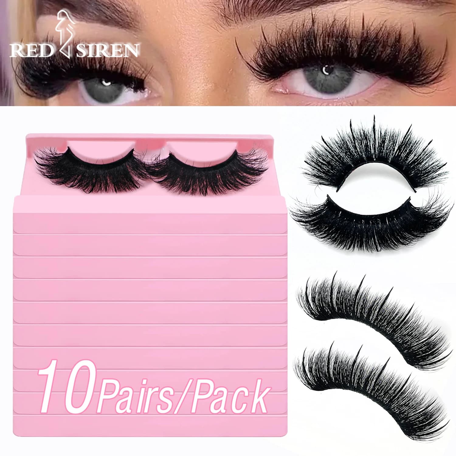 Free Shipping 10 pairs/pocket soft natural striped eyelashes with bulk tips fake lashes mink supplies