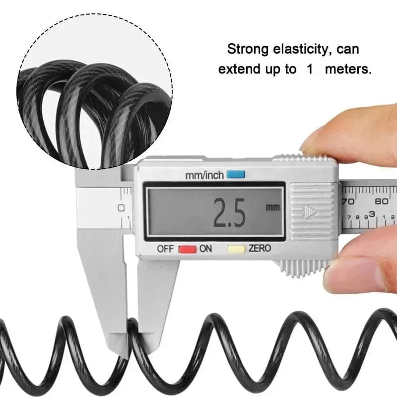 Anti-Theft Chain for Motorcycle Bicycle 4-Digit Password Combination Helmet Lock Durable Wire Rope Portable Safety Cable