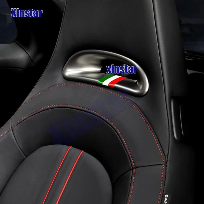 2X Italia Seggiolino Auto Italiano Bandiera Adesivo Decal Strisce Per Fiat Abarth 595 695 Accessori Auto