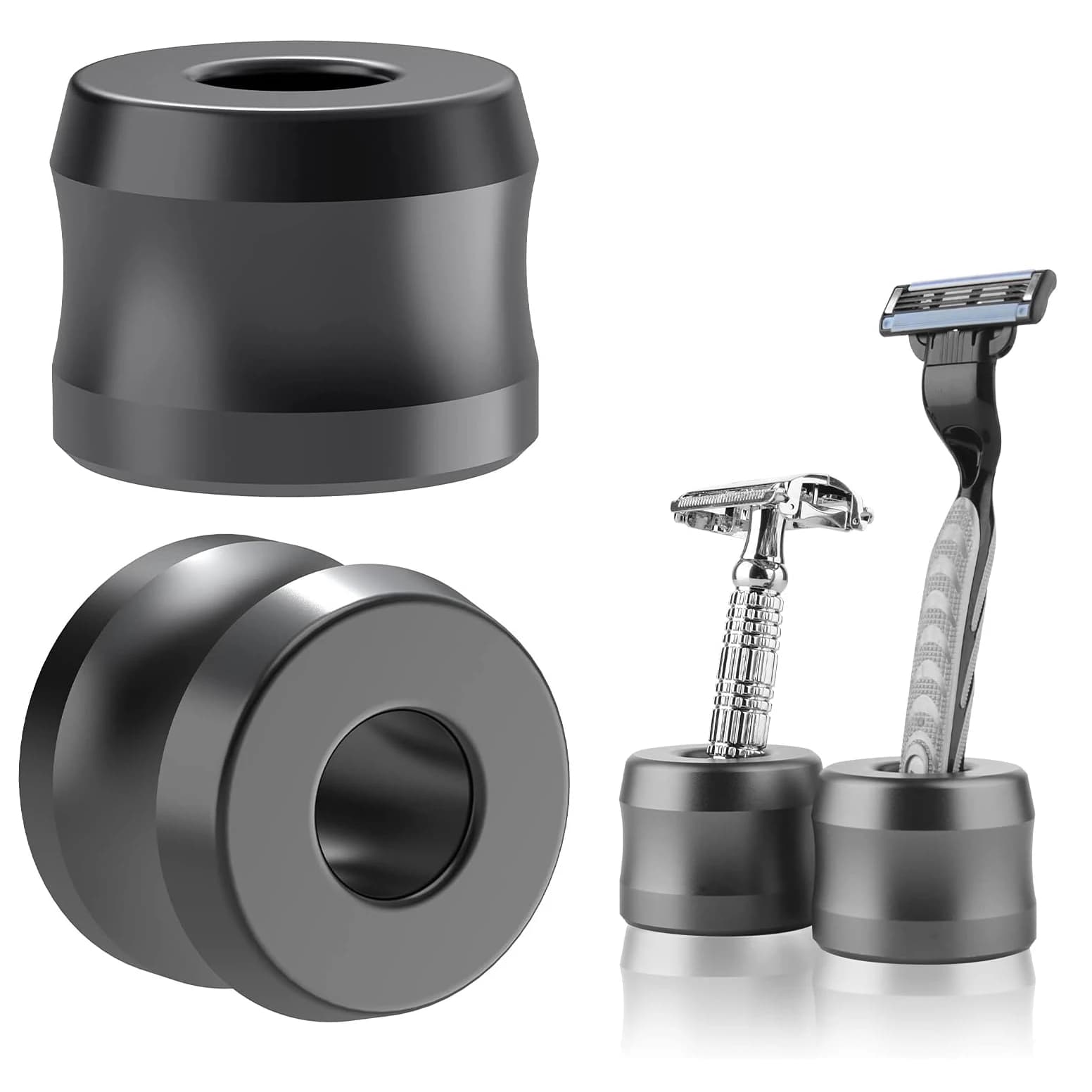 Support for safety shaver, aluminum alloy man beard support for bathroom countertops Holder for men's metal shaving manual
