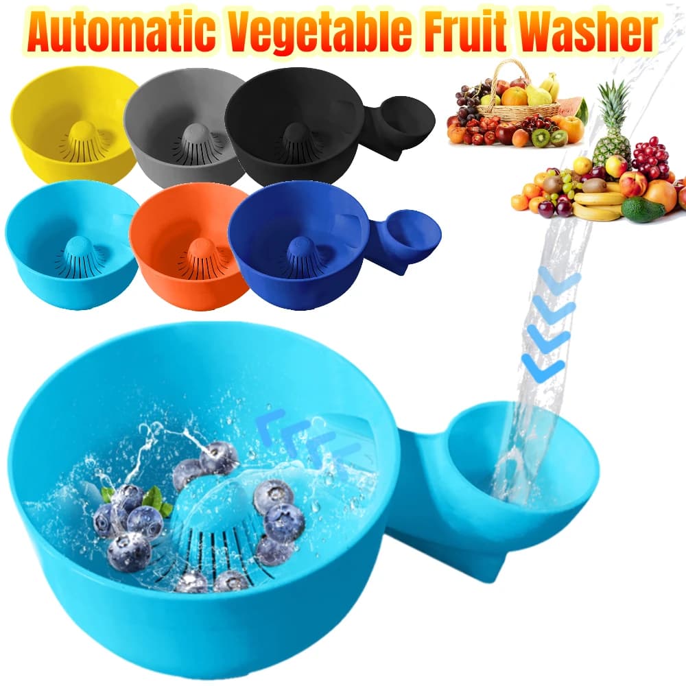 Automatic Washing Machine for Fruit and Vegetables Portable Fruit Washing Bowl Spinner for Washing Trash without BPA Home Kitchen Outdoor Picnic
