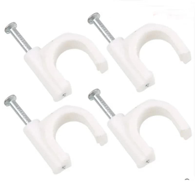 100PCS Clip per cavi rotondi 4mm 6mm 8mm 10mm Gestione dei cavi RG6 CAT6 RJ45 Cavo elettrico Fascetta per cavi Cerchio Clip per cavi