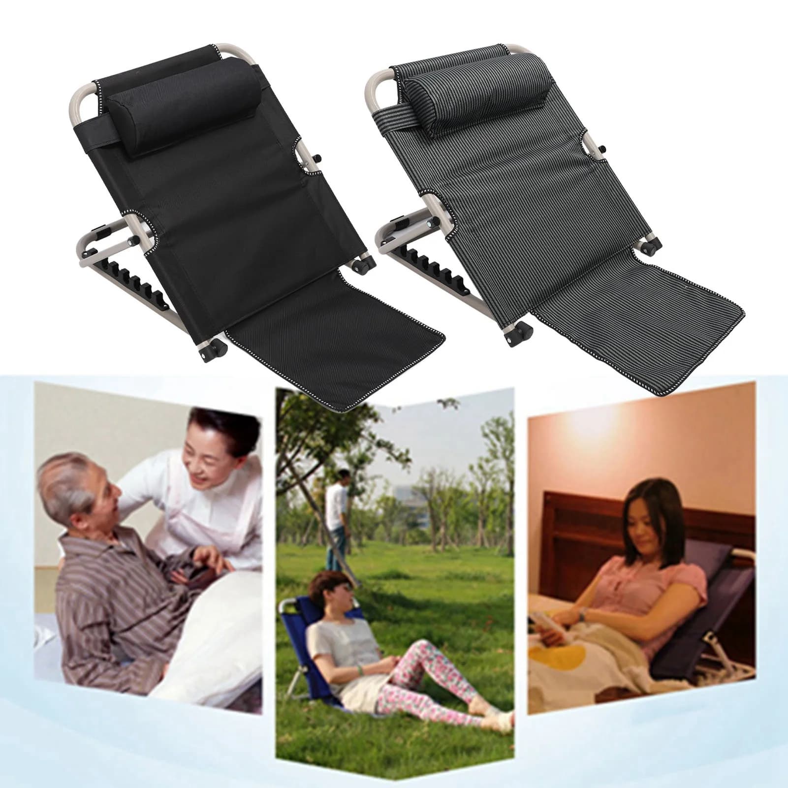 Schienale per letto sollevabile Sedia di supporto per pavimento Schienale per letto sollevabile Sedia da pavimento antiscivolo da 6 gradi con cuscino per la testa per supporto per il collo