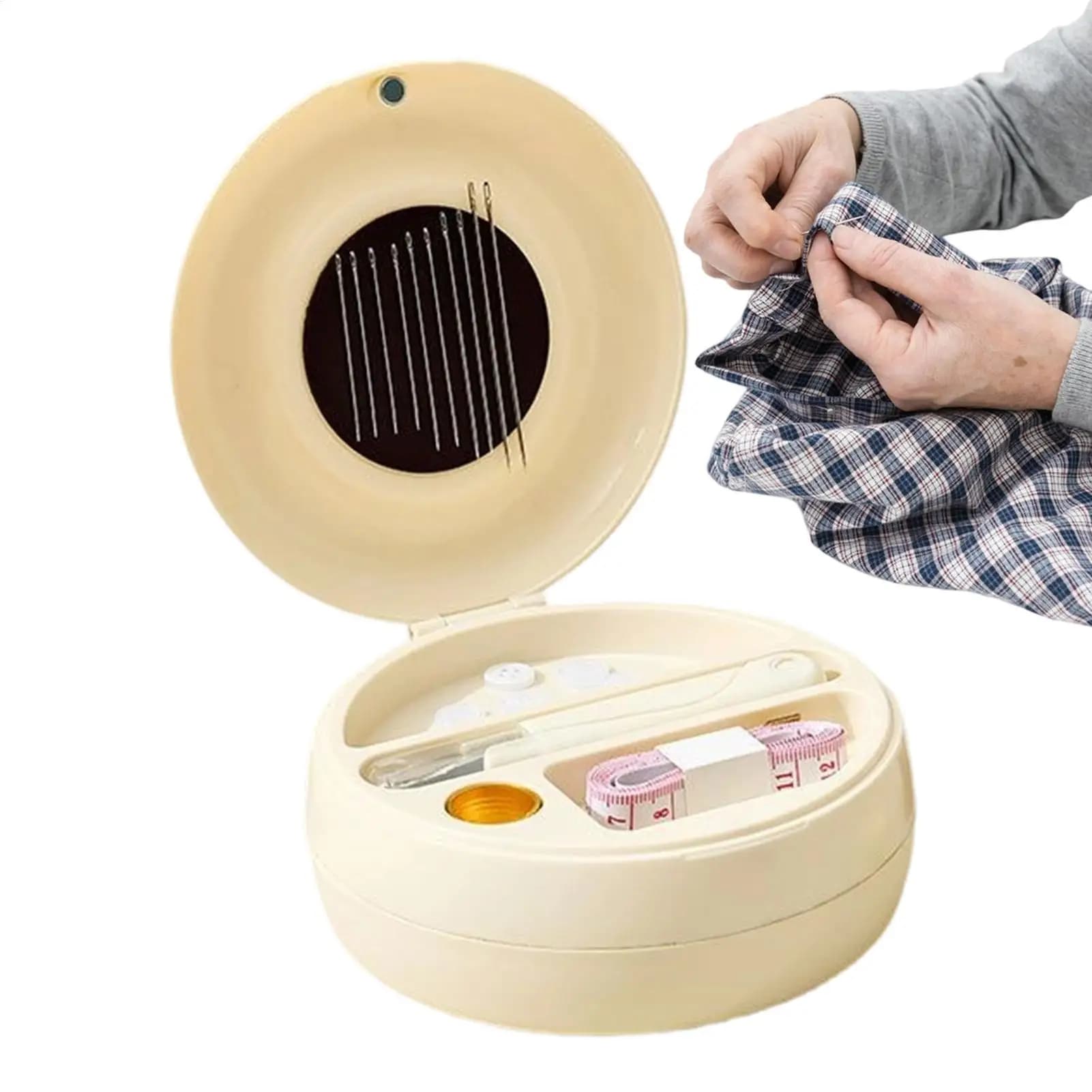 Kit da cucito da viaggio portatile magnetico a forma di ciambella forniture di cucito patch kit da cucito per giovani adolescenti mamma nonna nonno moglie