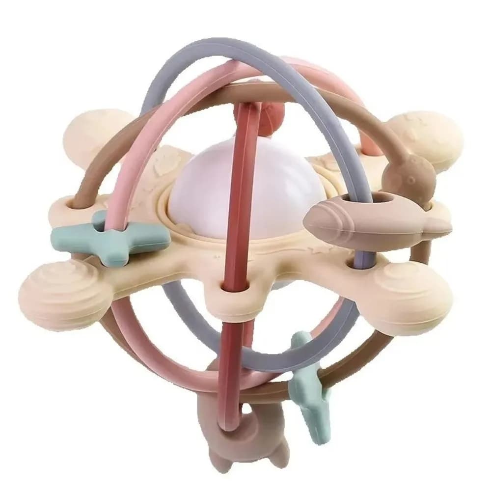 Nuovo Sonaglio in Silicone Morbido a Forma di Palla, Massaggiagengive Sensoriale Montessori, Campanello da Letto per Neonati