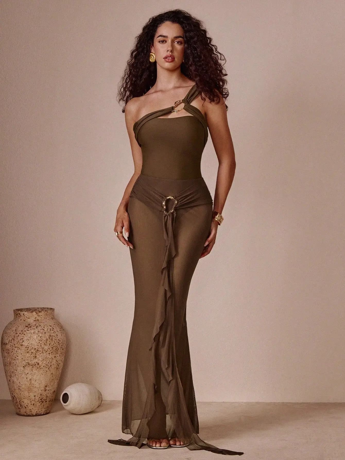 Costume da bagno intero WackDaria da donna 2026 con vestito copricostume, costume da bagno da spiaggia