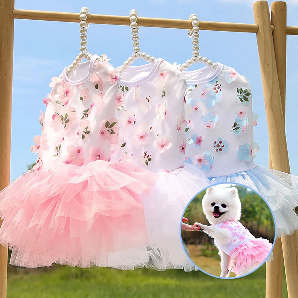 Vestito Tutu Primaverile per Cani, Abito da Sposa per Cani, Gonna per Cuccioli, Abbigliamento per Animali Domestici, Accessori per Chihuahua e Yorkie