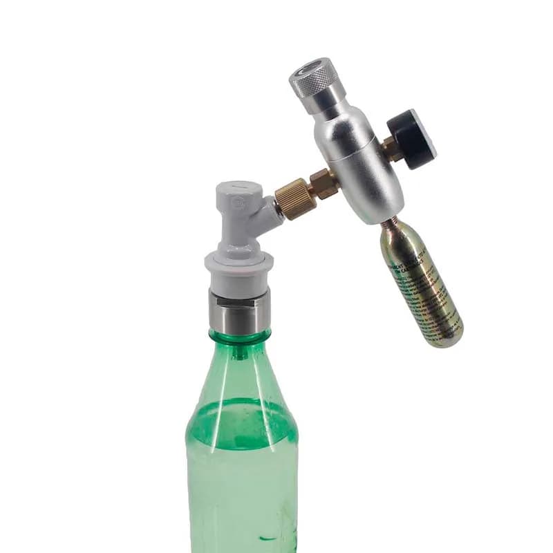 Kit di carbonazione della birra con acqua gassata Tappo di carbonazione con chiusura a sfera con anidride carbonica da 5/16" Bottiglie in PET per bevande analcoliche