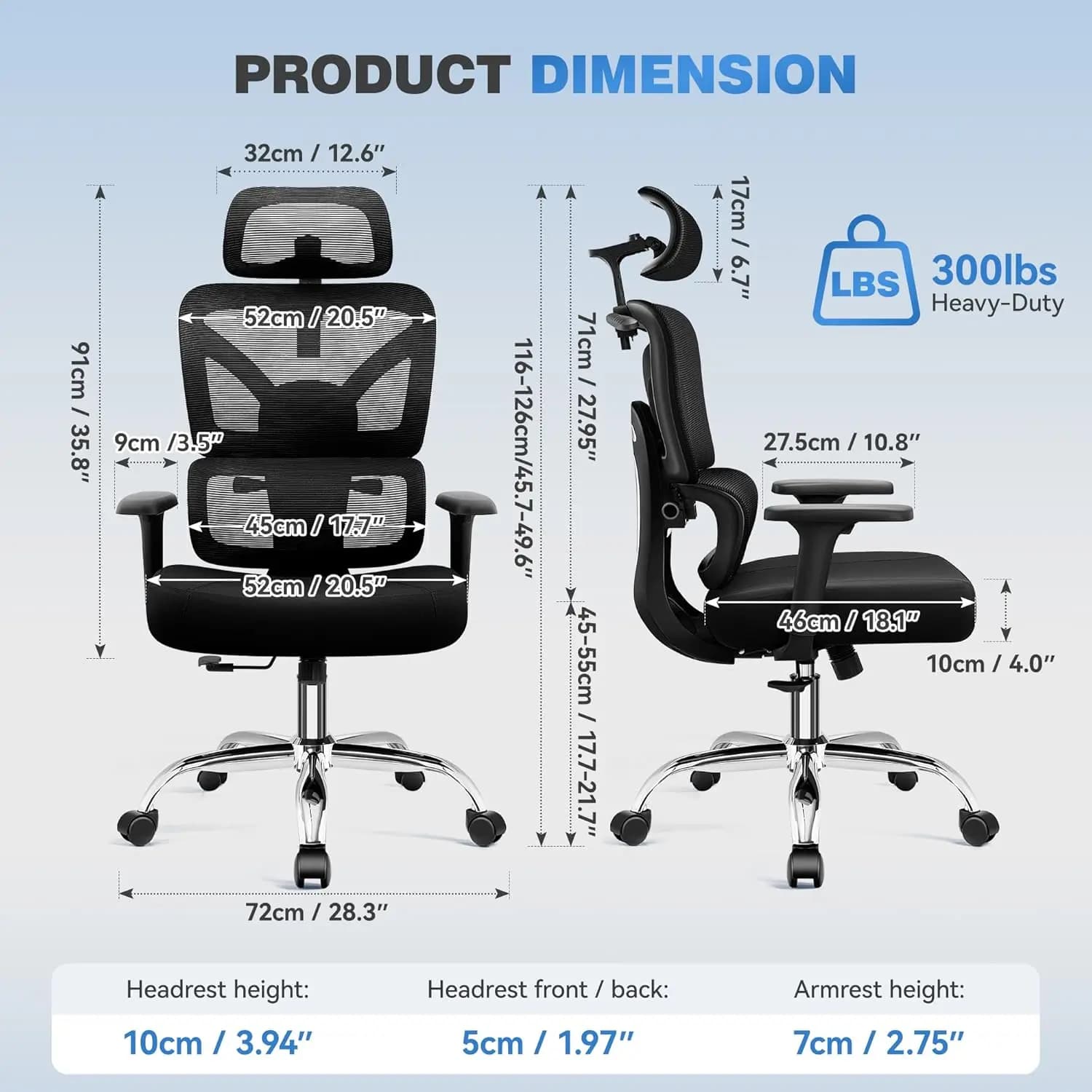 Ergonomic High Back Mesh Office Chair with Adjus Lumbar Support Comfy Desk Chair for Home Computer Gaming ized