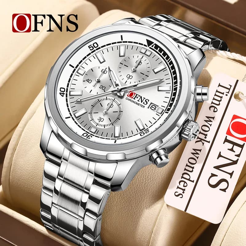 Nuovo Orologio OFNS Sportivo Multifunzione Cronografo Orologio da Uomo Impermeabile con Calendario a Sei Lancette Orologio al Quarzo