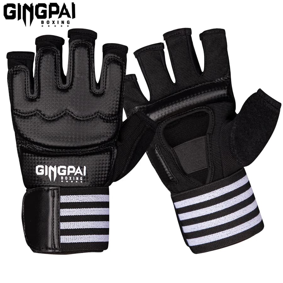 Half Mitts MMA Fighting Kick Boxing Gloves,Fingerless Punching Heavy Bag with Paddding Gloves for Kickboxing Sparring Muay Thai