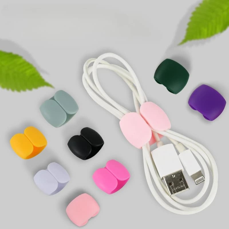 5 clip per organizer per avvolgicavo, supporto per cuffie, cavo per mouse, supporto per caricabatterie USB, organizer ordinato per scrivania, protezione per cavo metallico