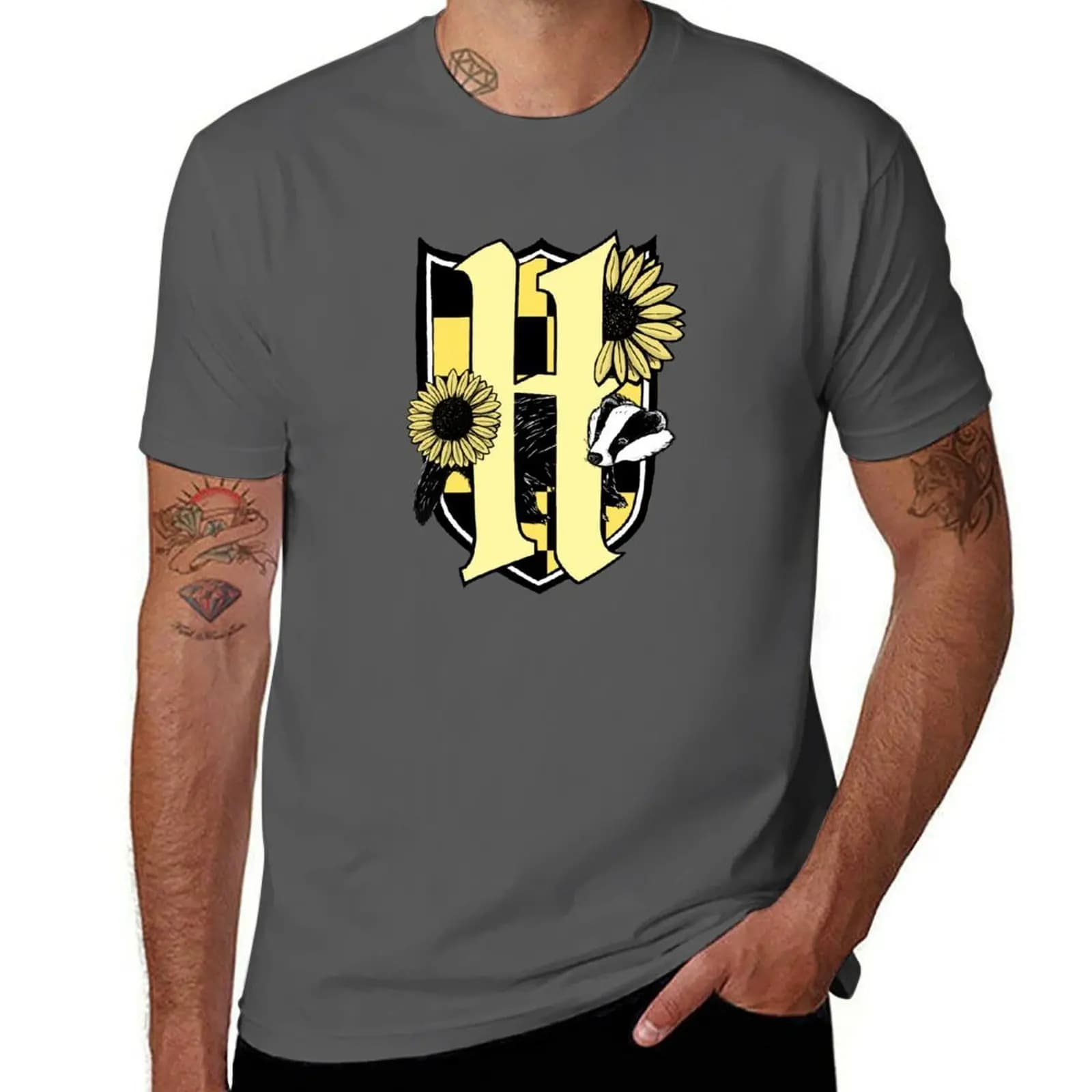 T-shirt sportiva da uomo Crest (Solo icona Color Badger) Honey, abbigliamento sportivo