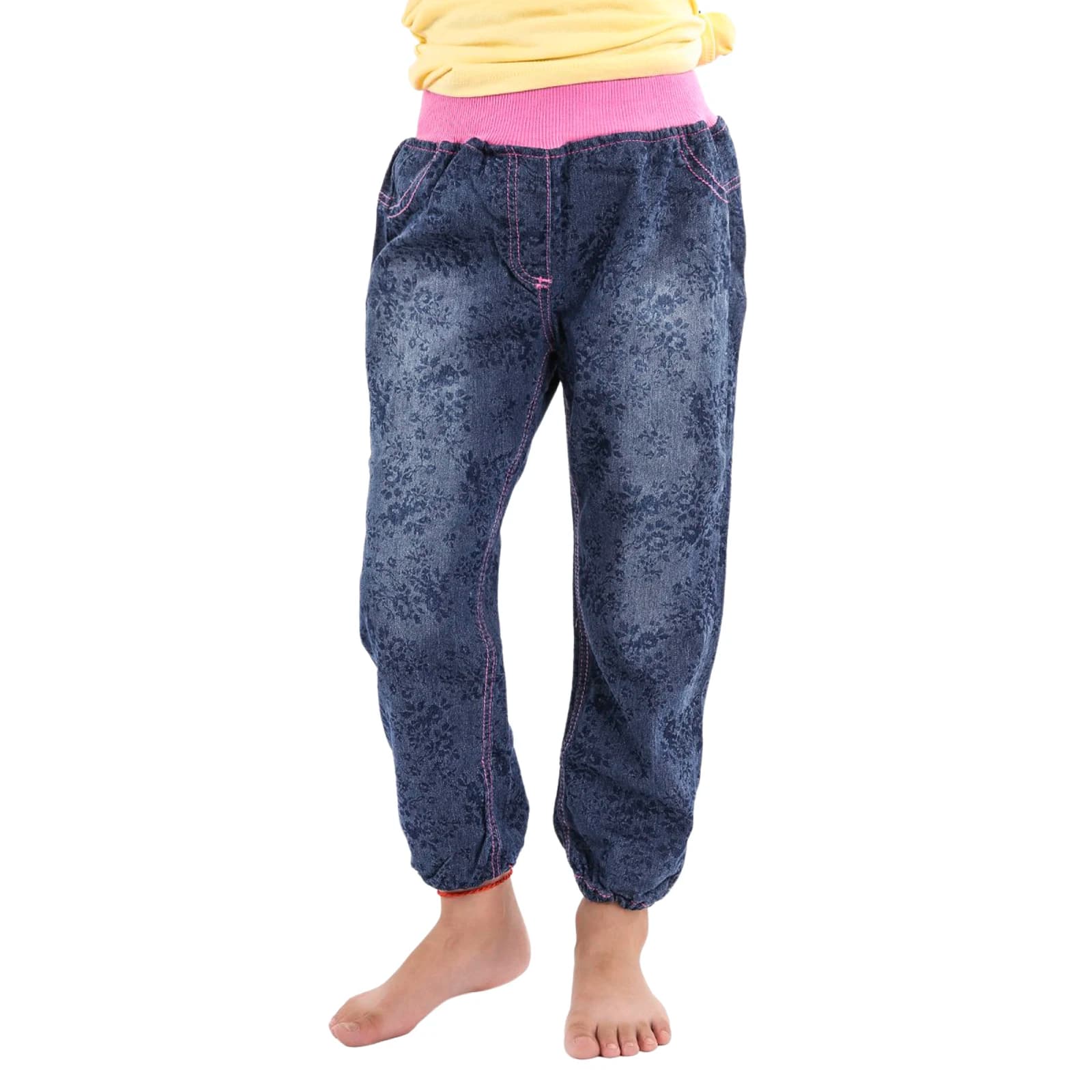 Jeans Casual per Bambine 1-6 Anni, Primavera-Estate, Vita Elastica, Gamba Dritta, Pantaloni Lunghi