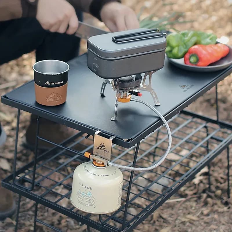 Hanging gas cylinder for camping tables Hook for tank for stainless steel stove Hook for hook for outdoor camping table Organizer for gas cooker