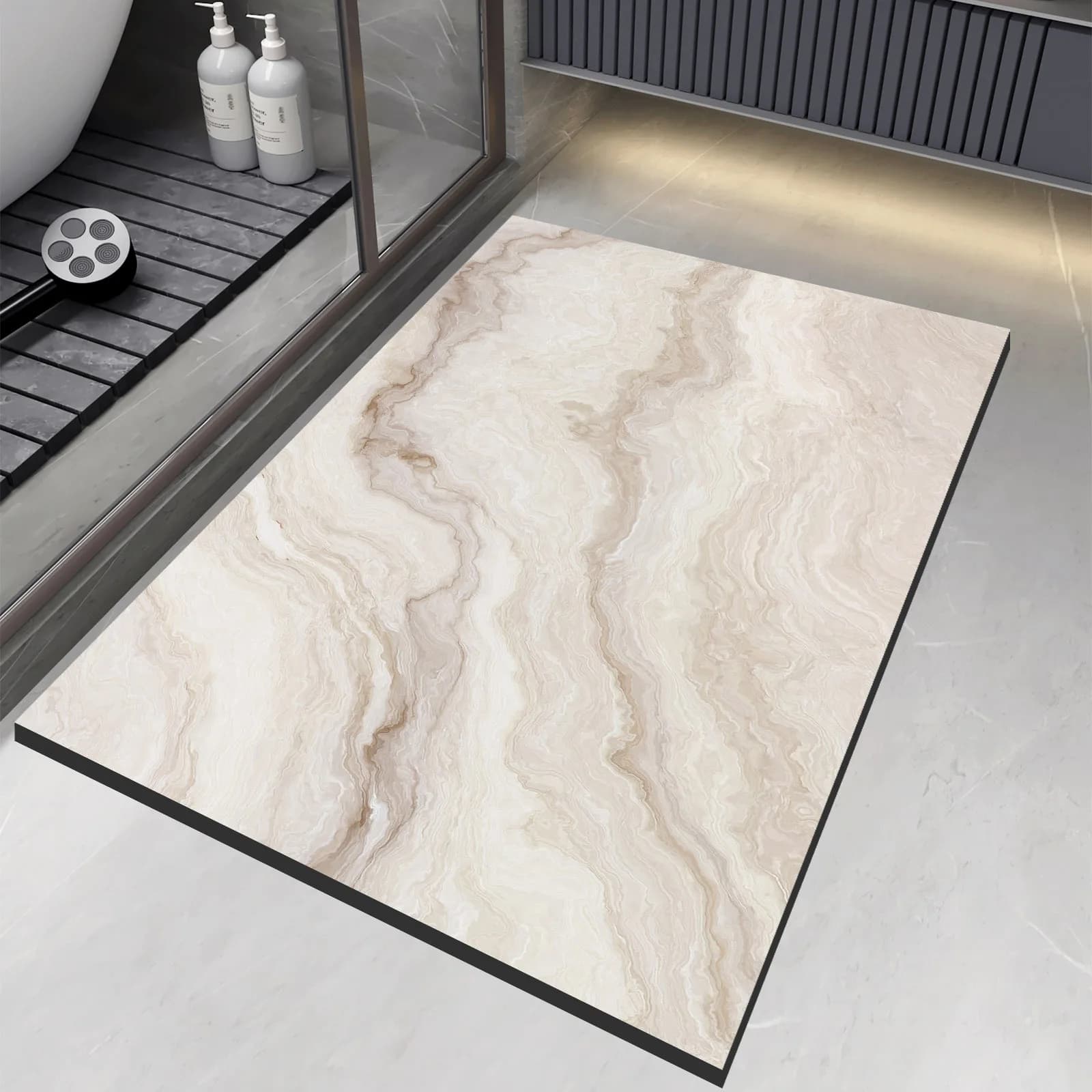 Luxury Diotomite Bath Mat Anti Slip Shower Foot Mat Absorbent Quick Dry Bathroom Carpet Toilet Rugs Doormat Washable