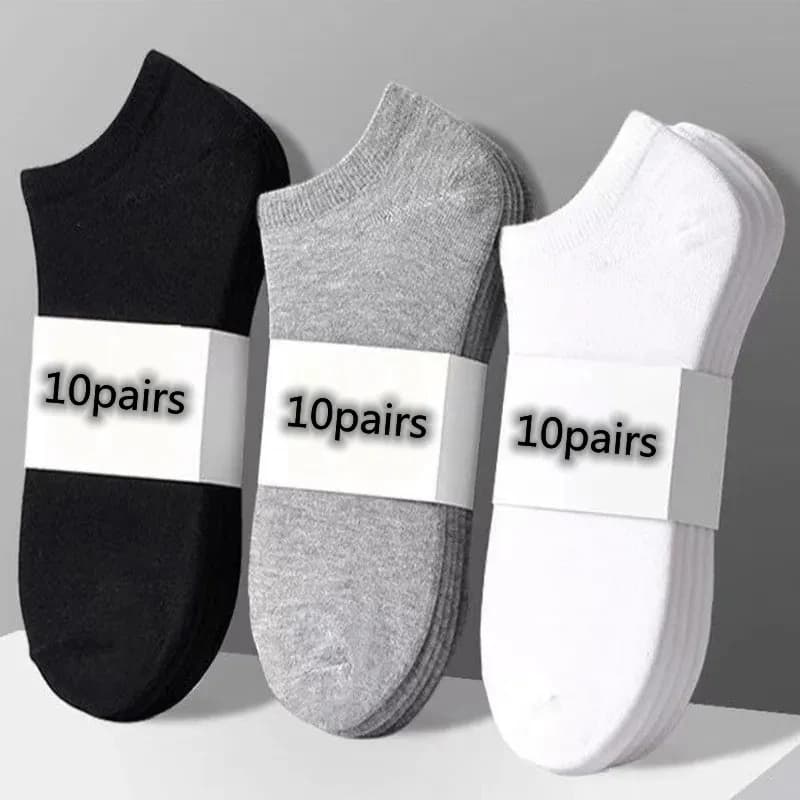 10 paia/calzini bassi in cotone grigio bianco e nero calzini da uomo calzini sportivi traspiranti calzini corti da uomo calzini da donna EU37-44