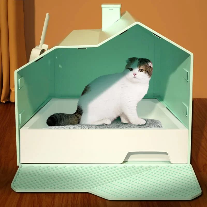 Capanna nordica Padelle per gatti chiuse Lettiera Vassoio portatile extra large per esterni Padelle per gatti sanitarie Villa Areneros Gato Cat
