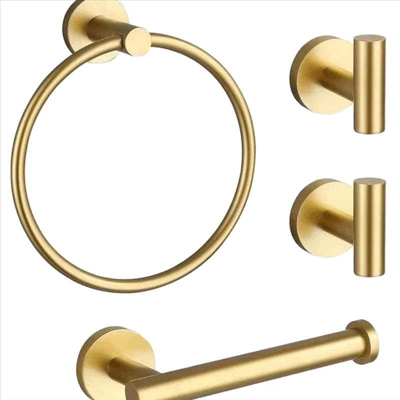 A74E-Home Set di accessori per il bagno Portaoggetti da bagno in 4 pezzi Porta carta igienica Porta asciugamani Set portasciugamani