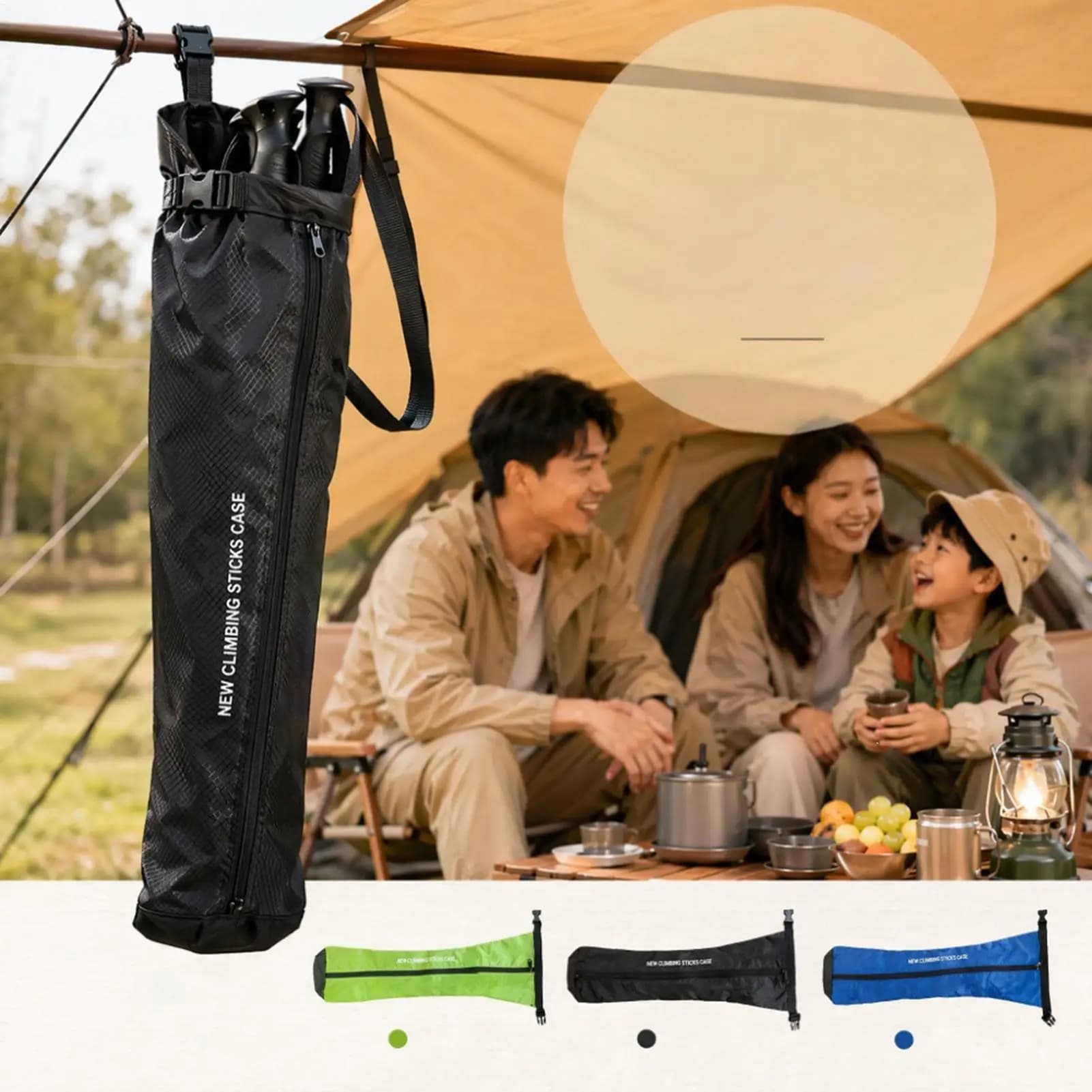 Tent Pole Bag Walking Stick Storage With Adjustable Drawstring Portable Trekking Pole Carrying Bag For Camping Outdoor