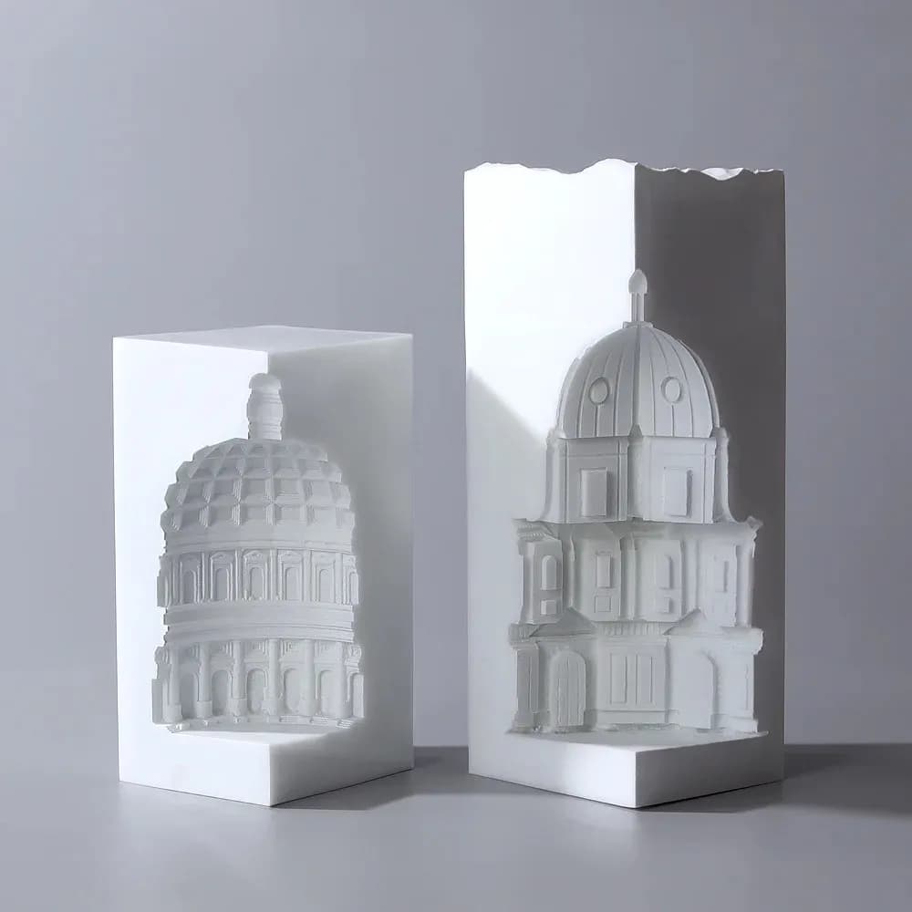 Stampo in Silicone Fai-da-Te per Resina, Forme di Cupole Romane e Cattedre, Statue Architettoniche, Gocce di Cristallo, Ornamenti per Librerie