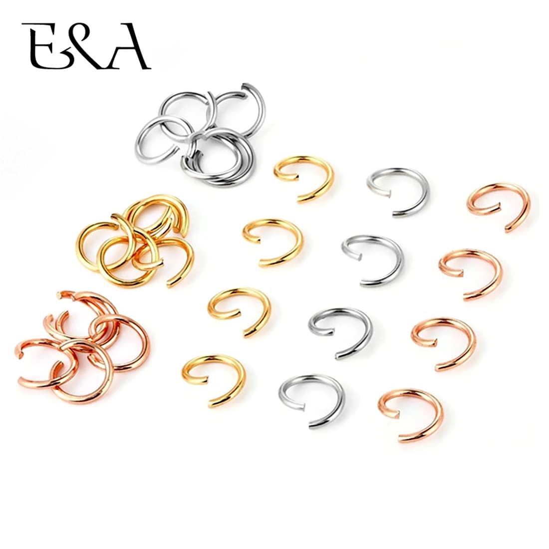 200 pz/lotto Anelli di Salto In Acciaio Inox PVD Oro Rosa Split Anelli Connettori per Gioielli Fai Da Te Che Fanno Accessori Risultati All'ingrosso