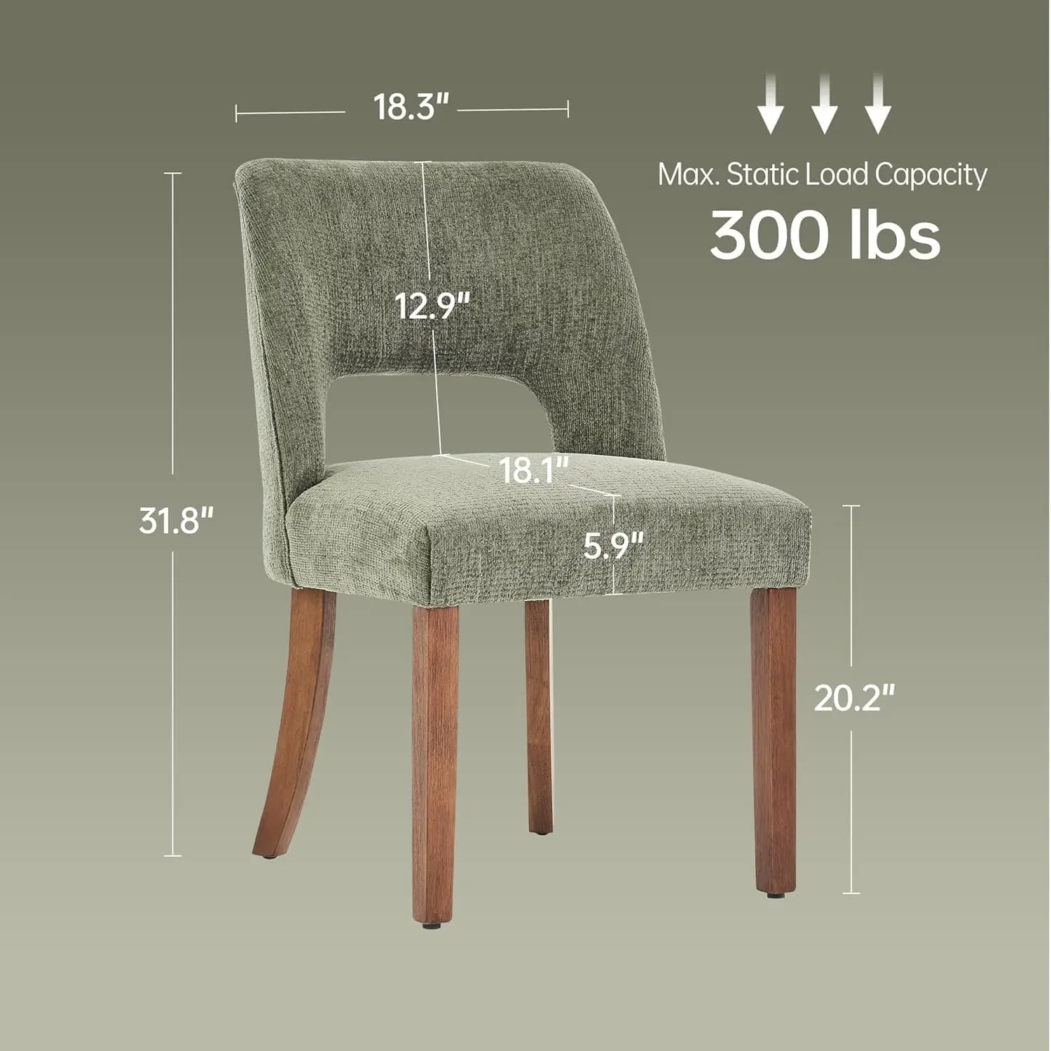 Set di 4 Sedie da Pranzo Moderne in Stile Mid-Century con Rivestimento in Tessuto e Gambe in Legno di Gomma per Sala da Pranzo, Personalizzabili