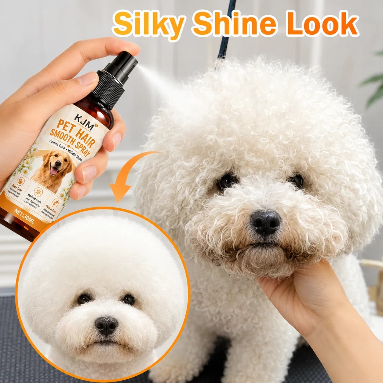 JOKJOK 10 In 1 Pet Detangling Spray Long Hair Dog Coat Conditioner Anti Flyaway Shiny Fur Groom Mist Yorkie Poodle Afghan
