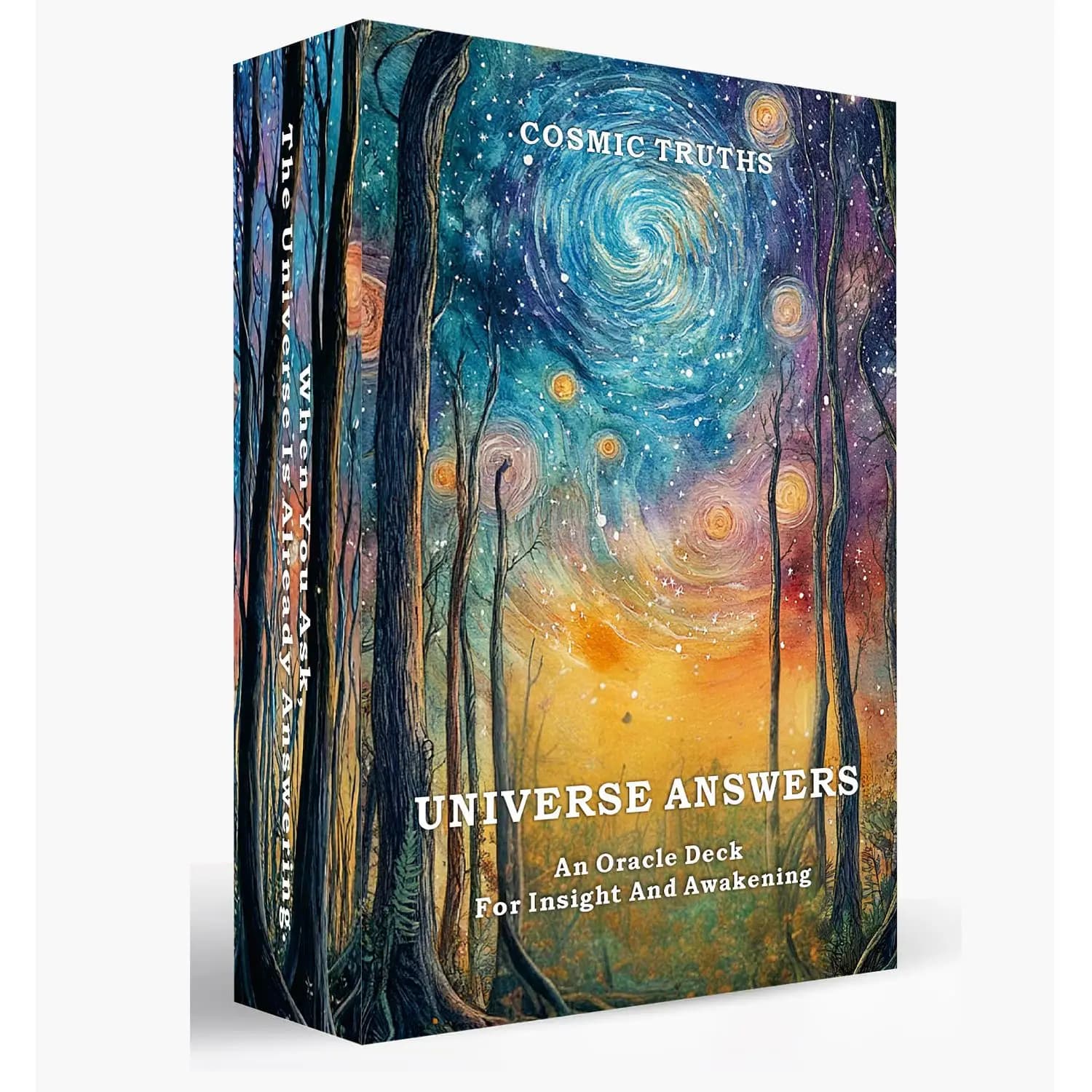 Mazzo di 50 carte Oracle Universe Answers senza guida, carte Oracle per divinazione spirituale cosmica per la meditazione