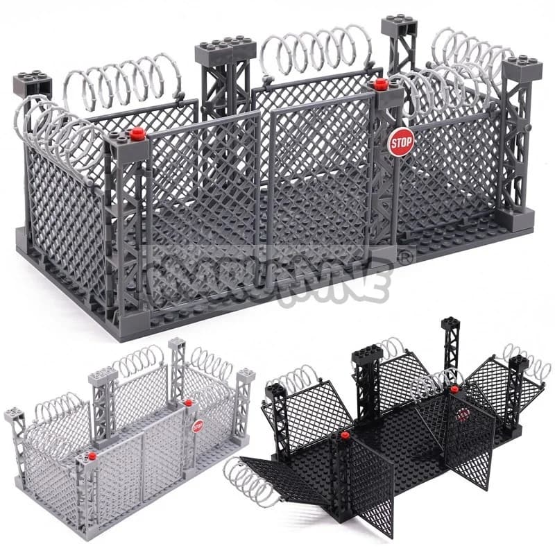 MARUMINE Blocchi di Costruzione MOC a Piccole Particelle, Accessori Militari, Rete a Maglia, Mattoncini Compatibili per Assemblaggio Fai-da-Te, Recinzione Compatibile 58827