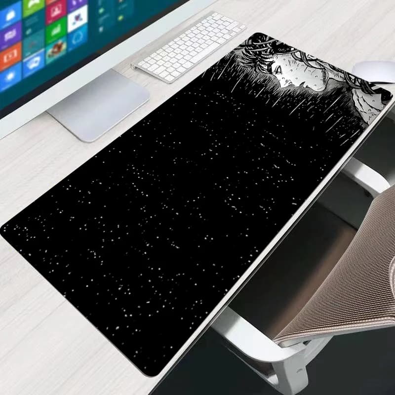 Tappetino per Mouse Nero B-BERSERK Grande XXL in Gomma, Accessori per Gaming PC, Mousepad Esteso con Bordo Bloccato, Tappeto da Scrivania per Gamer