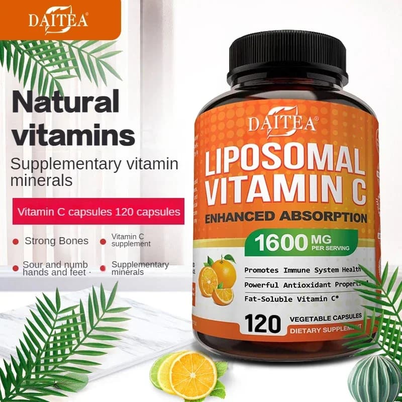 Complex Lipotoxic Capsules of Vitamin C Daitea - Formation to collagen of lecithin from 1600 mg - Antioxidant, Energy