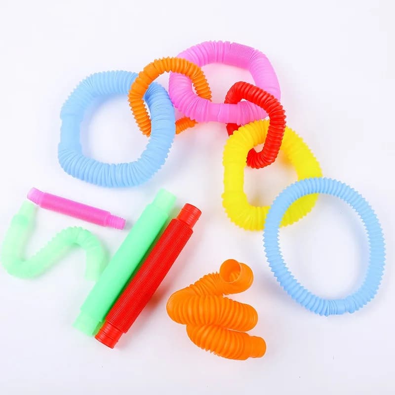 10/20 Pezzi Tubi Telescopici Colorati, Giocattoli Antistress in Plastica, Tubi Sensoriali Pop, Giocattoli per Adulti e Bambini, Regali