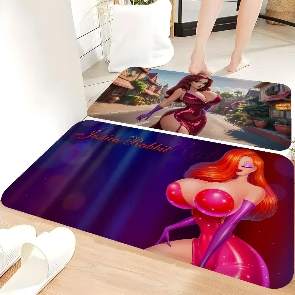 Jessica Rabbit Sexy zerbino lavabile antiscivolo soggiorno divano sedie Area Mat cucina comodino tappeti