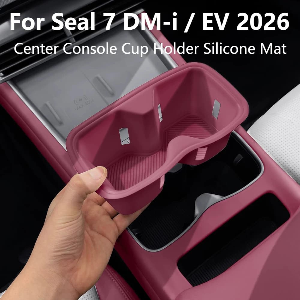 For Seal 7 DM-i EV 2026 Center Console Cup Holder Silicone Anti-slip Protective Mat Interior Modification Accessories